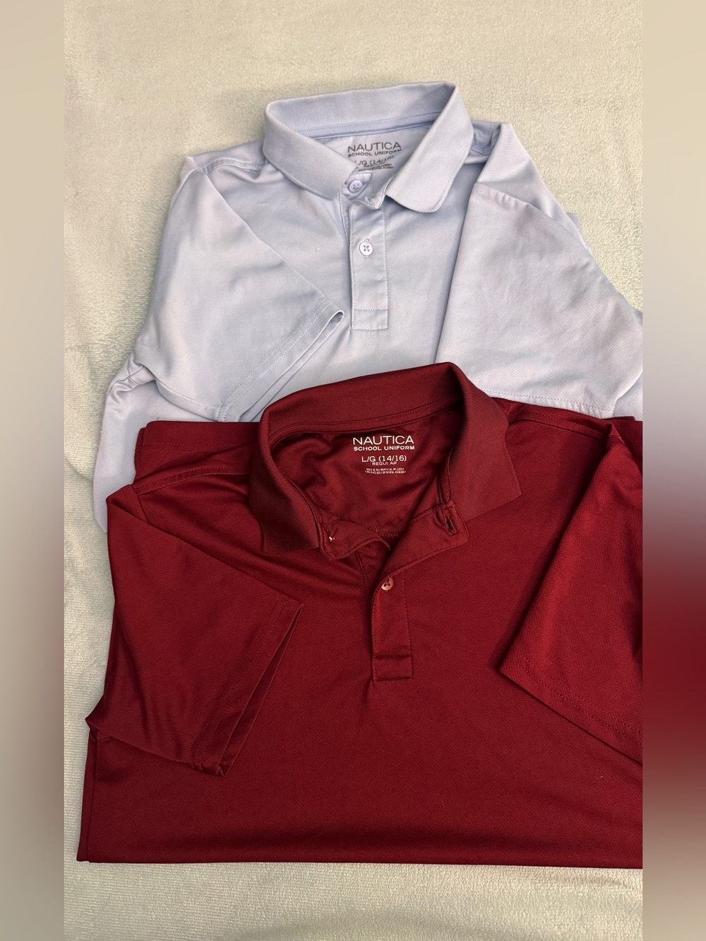 Nautica Kids school uniform Polo Shirt - Light Blue and Maroon